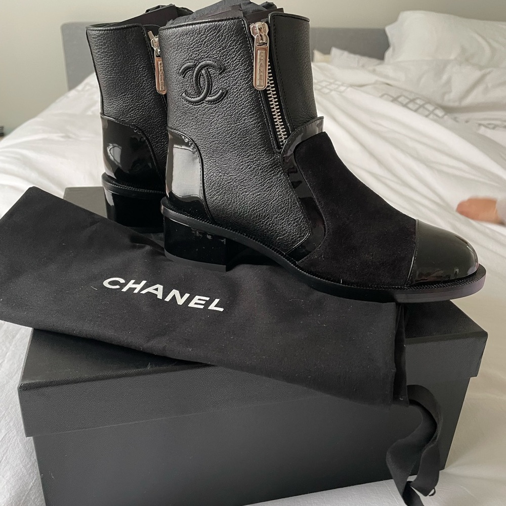 Chanel leather boot never worn new in original box size 36